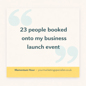 23 people booked onto my launch event
