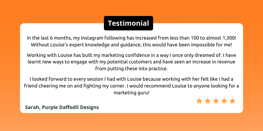 Marketing Confidence Review from Purple Daffodil Design