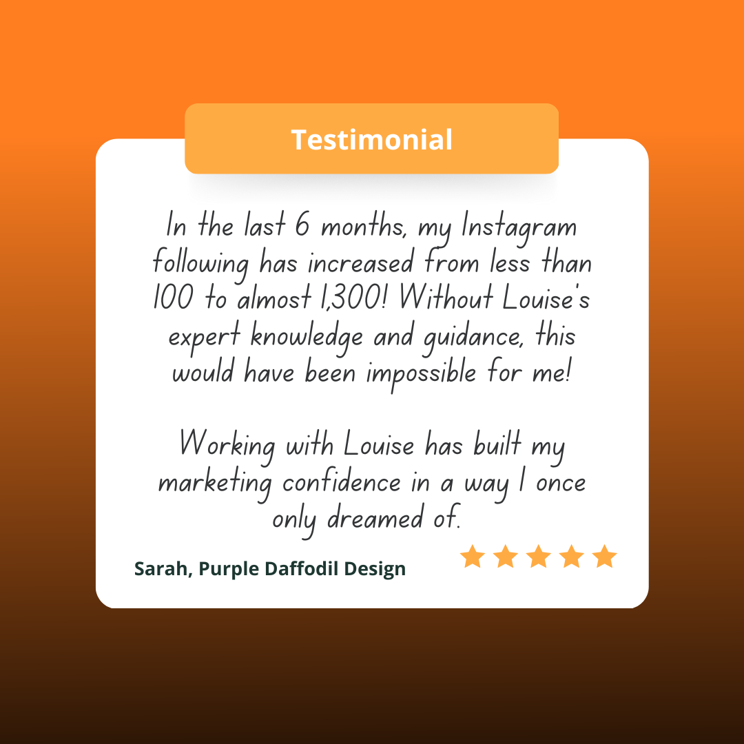 5 star testimonial from Sarah